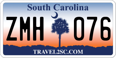 SC license plate ZMH076