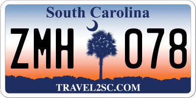 SC license plate ZMH078