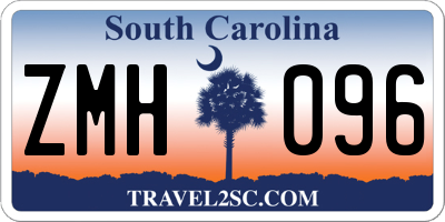 SC license plate ZMH096