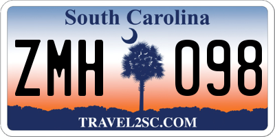 SC license plate ZMH098