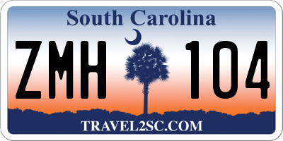 SC license plate ZMH104