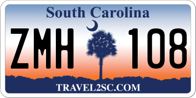 SC license plate ZMH108