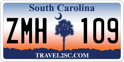 SC license plate ZMH109