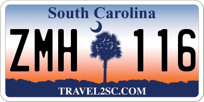 SC license plate ZMH116