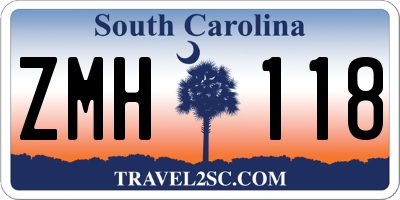 SC license plate ZMH118