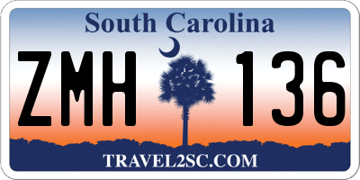 SC license plate ZMH136