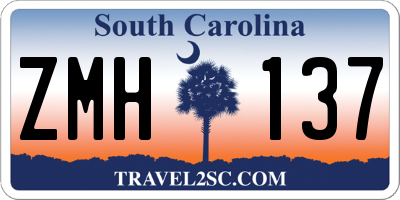 SC license plate ZMH137