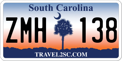 SC license plate ZMH138