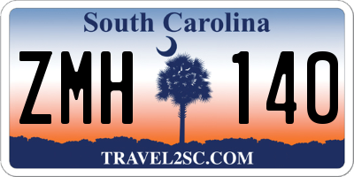 SC license plate ZMH140