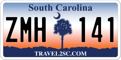 SC license plate ZMH141