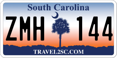 SC license plate ZMH144