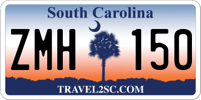SC license plate ZMH150