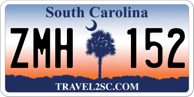 SC license plate ZMH152