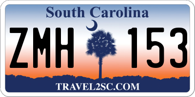 SC license plate ZMH153