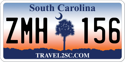 SC license plate ZMH156