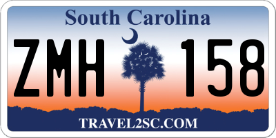 SC license plate ZMH158