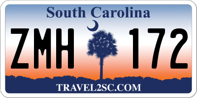 SC license plate ZMH172