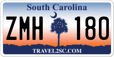 SC license plate ZMH180