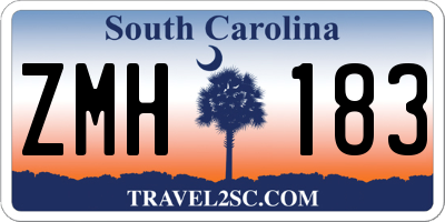 SC license plate ZMH183