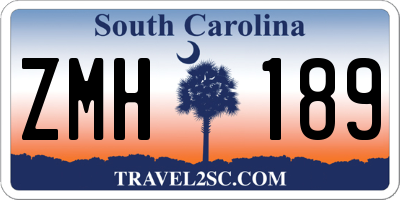 SC license plate ZMH189