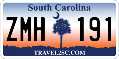 SC license plate ZMH191