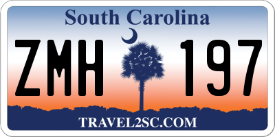 SC license plate ZMH197
