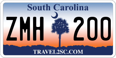 SC license plate ZMH200