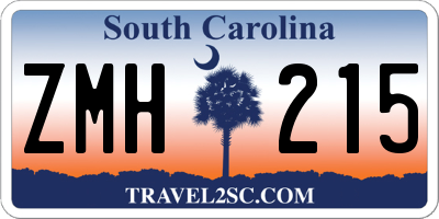 SC license plate ZMH215