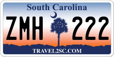 SC license plate ZMH222