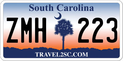 SC license plate ZMH223