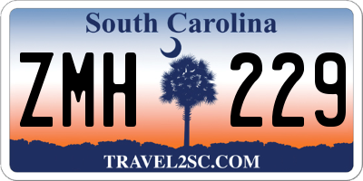 SC license plate ZMH229