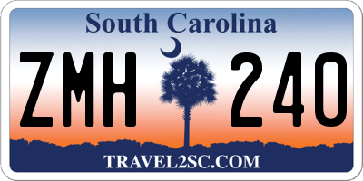 SC license plate ZMH240