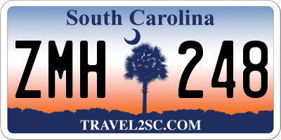 SC license plate ZMH248