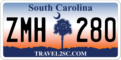 SC license plate ZMH280