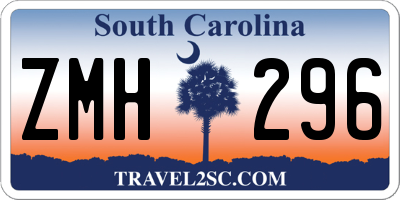 SC license plate ZMH296