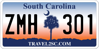 SC license plate ZMH301