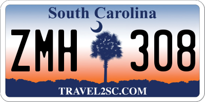 SC license plate ZMH308