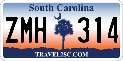 SC license plate ZMH314