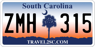 SC license plate ZMH315