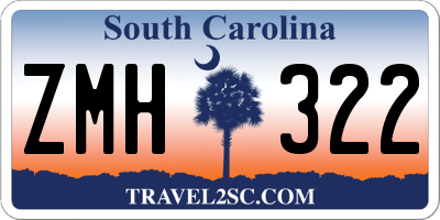 SC license plate ZMH322