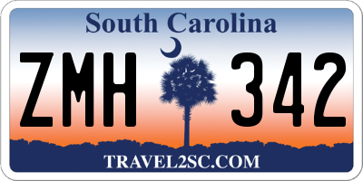 SC license plate ZMH342