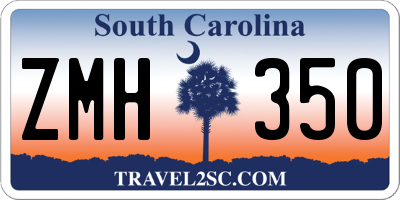 SC license plate ZMH350