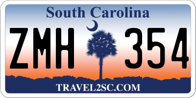 SC license plate ZMH354