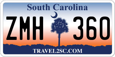 SC license plate ZMH360