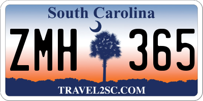 SC license plate ZMH365