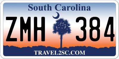 SC license plate ZMH384