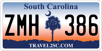 SC license plate ZMH386