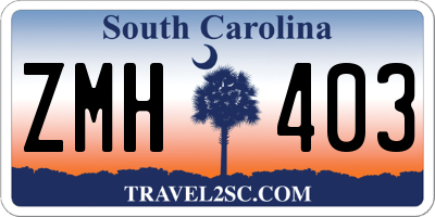 SC license plate ZMH403