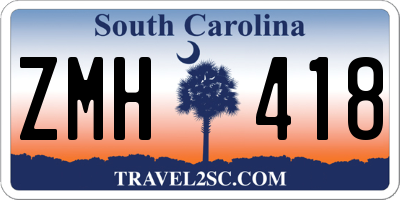 SC license plate ZMH418