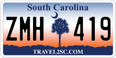 SC license plate ZMH419